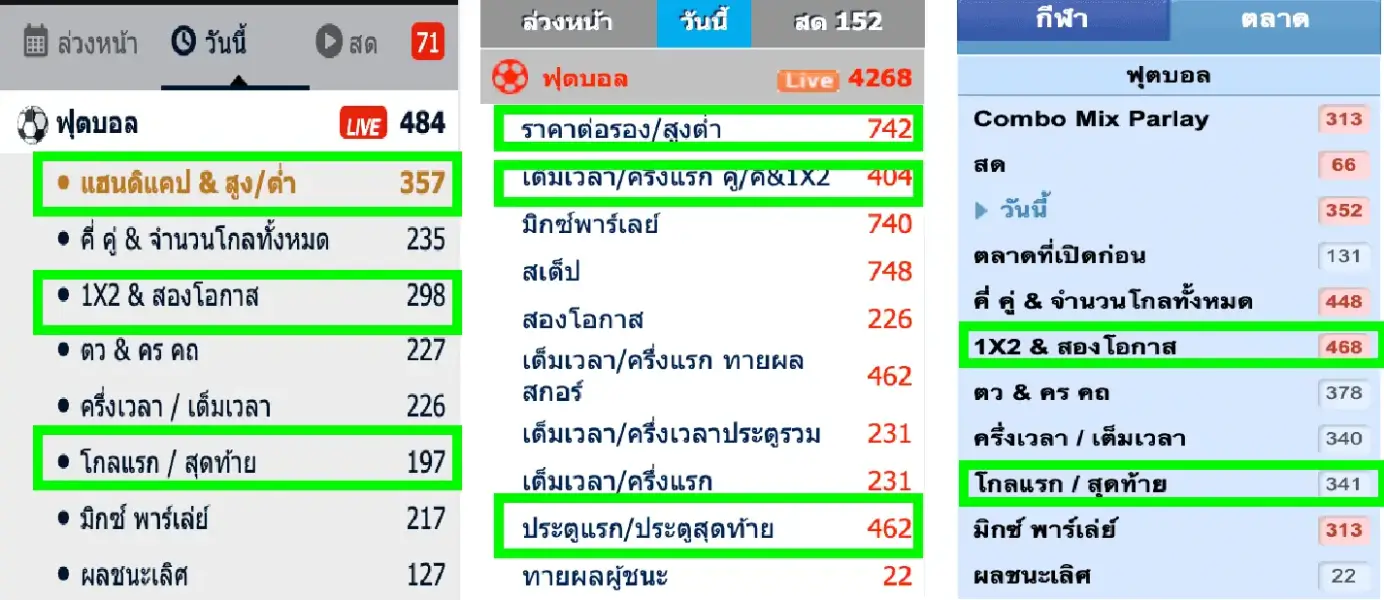 เลือกประเภทการแทงบอลได้เอง